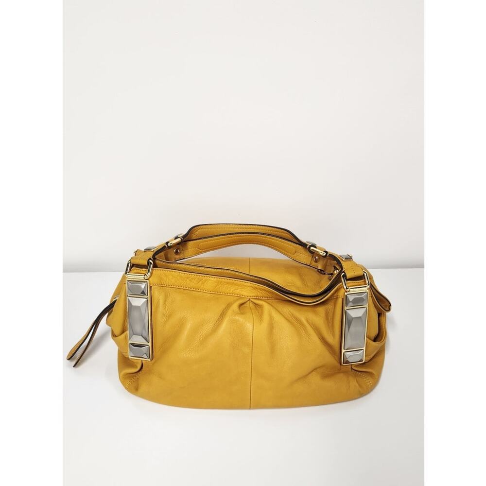 B. Makowsky Genuine Leather Mustard Color Hobo Handbag, Mob Wife Aesthetic, Boho